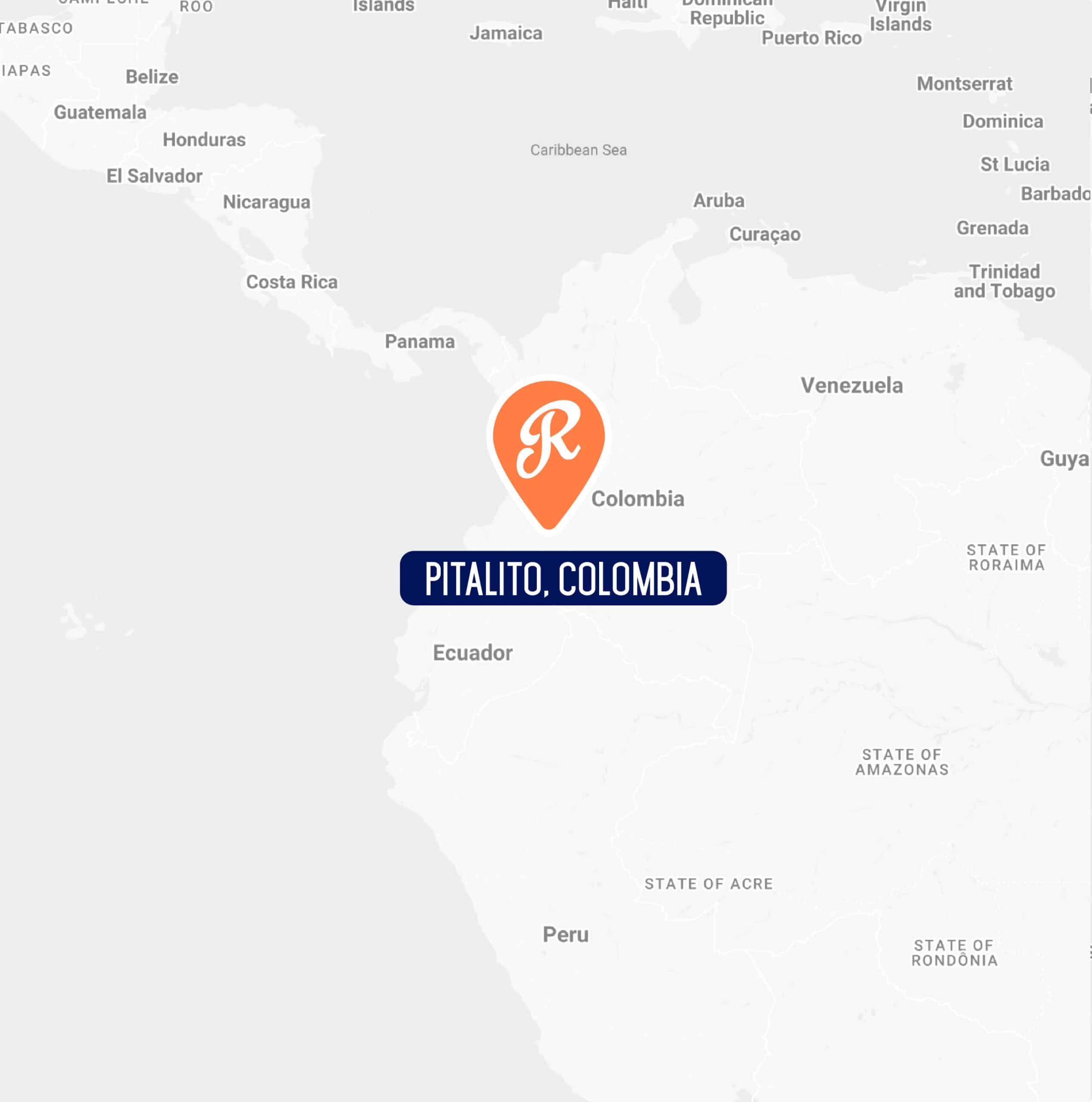 Pitalito, Colombia origin map